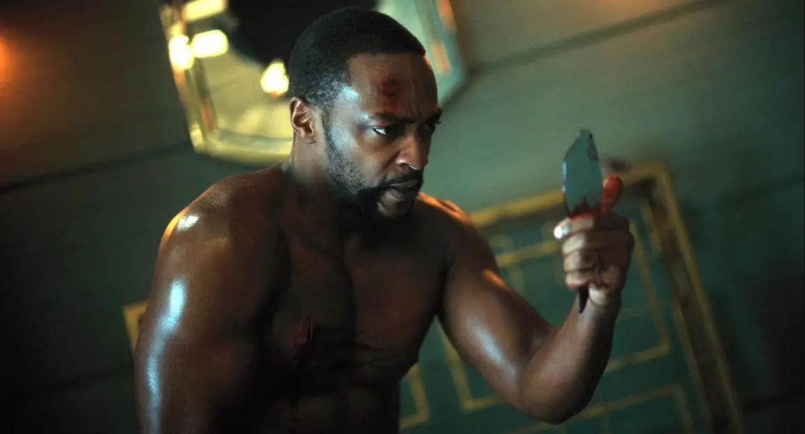 The past is haunting you. Anthony Mackie is Takeshi Kovacs in Season 2 of Altered Carbon, streaming February 27. It's a dude playing a dude disguised as another dude.